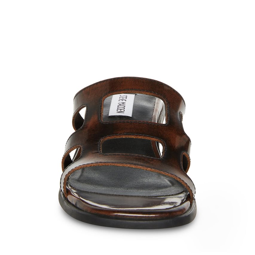 Mulas Steve Madden Princess Cuero Mujer Marrones Oscuro | ES PIE209